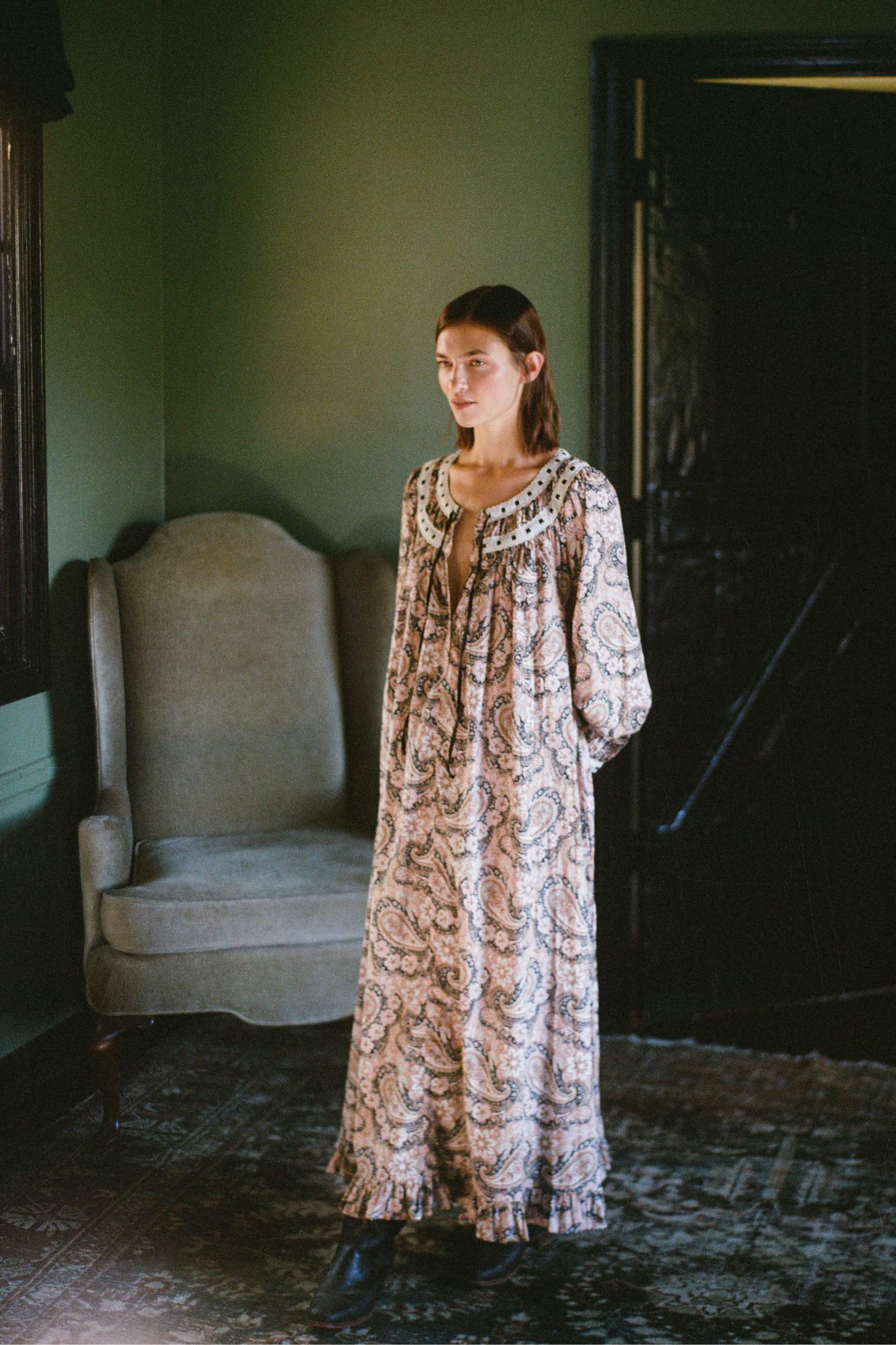 The Arabella Dress | Carob Paisley - Image 4