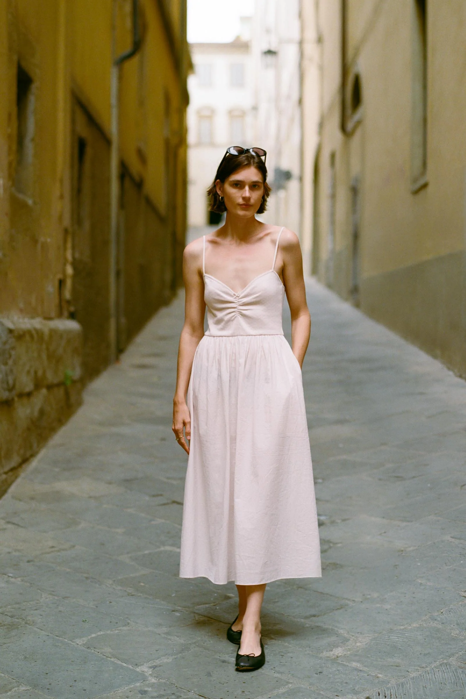 The Bernice Dress | Petal Pink Regenerative Pointelle - Image 8