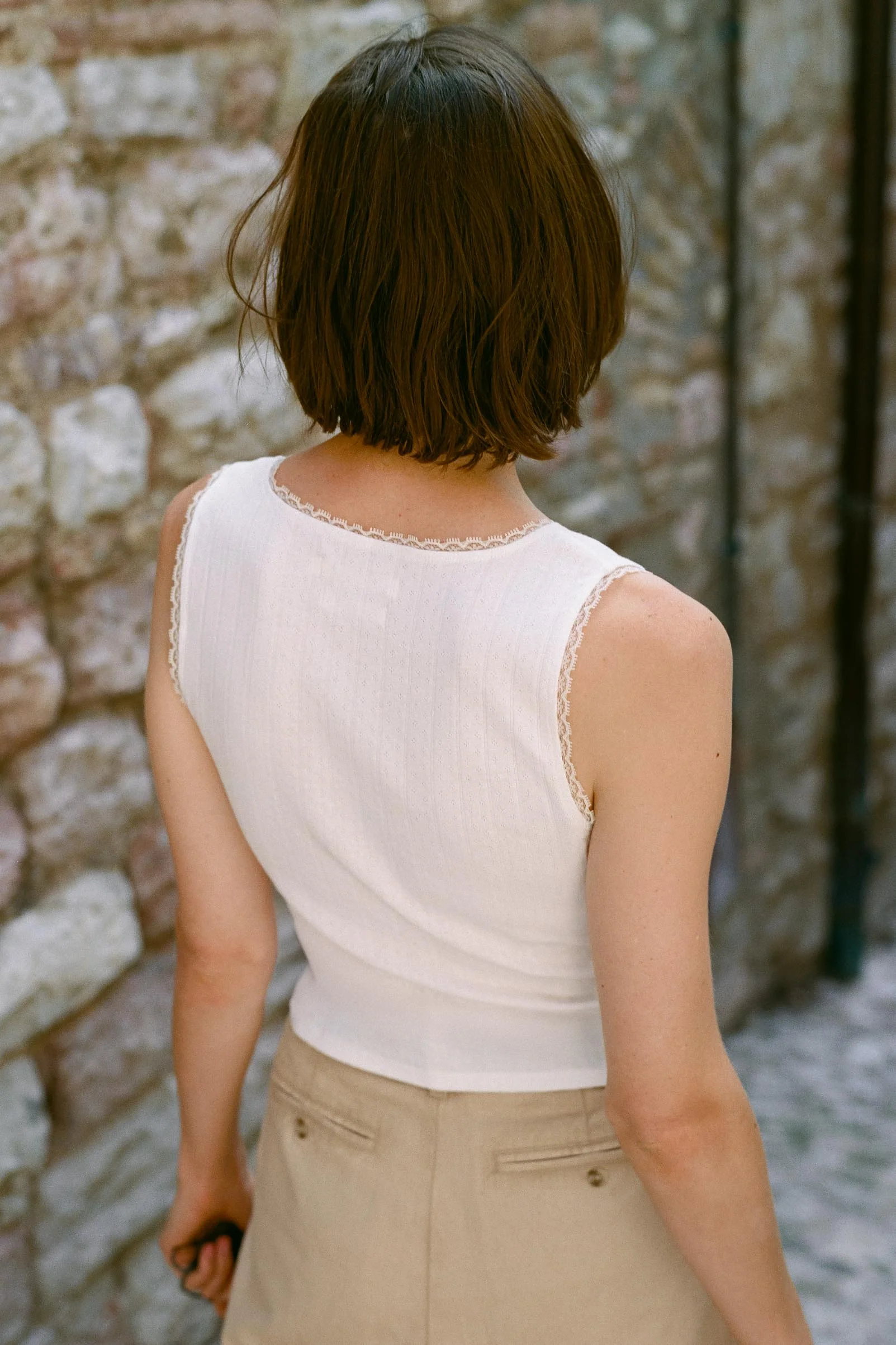 The Beth Tee | Ivory Regenerative Pointelle - Image 5