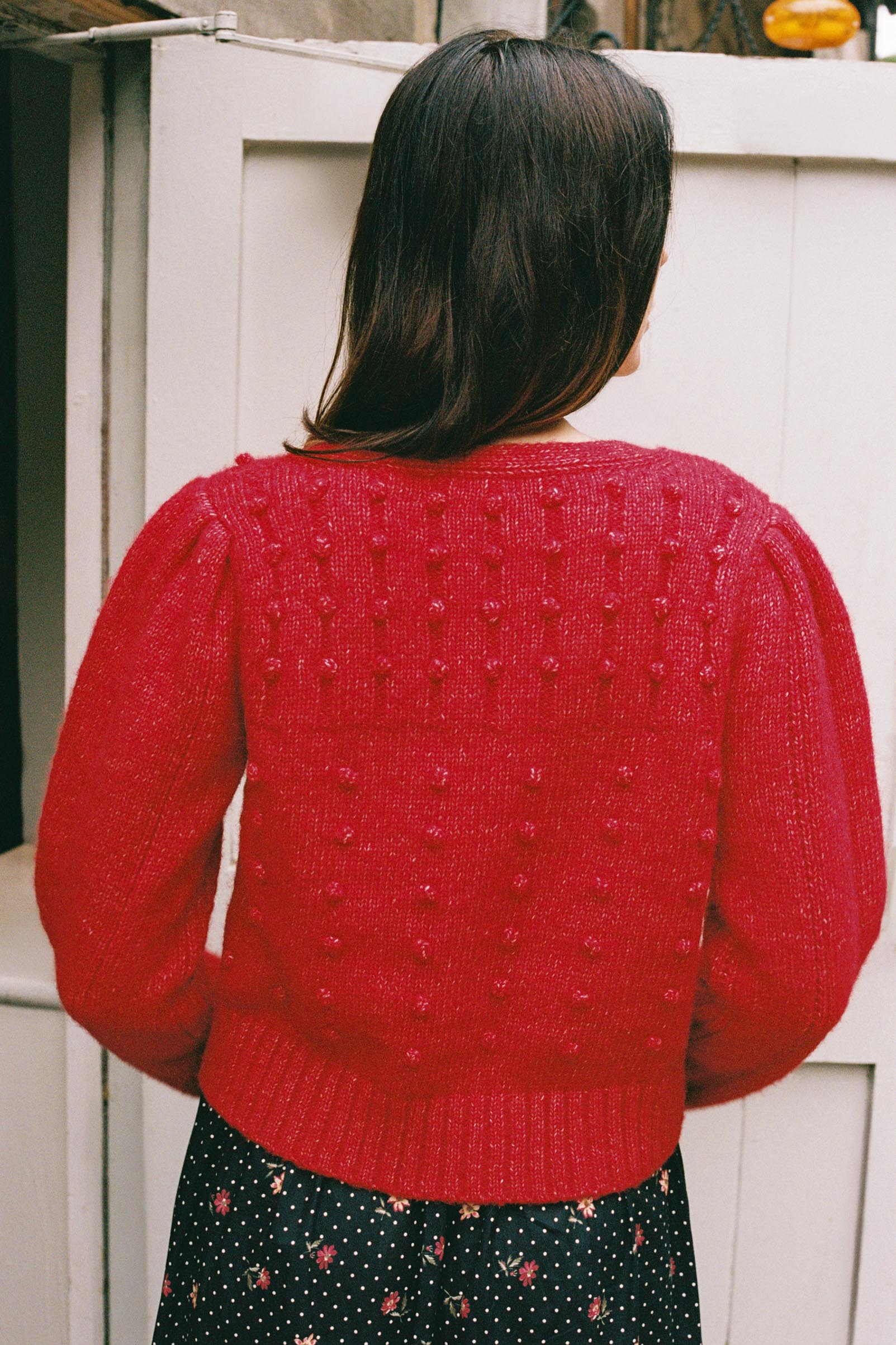 The Gigi Cardigan | Candy Apple Red - Image 7