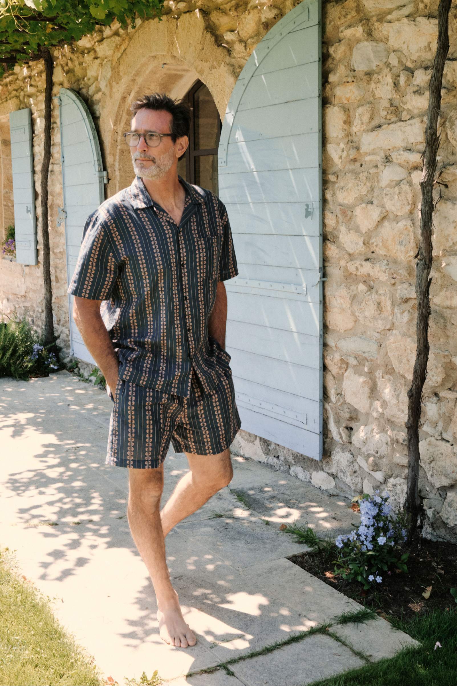 The Gilberto Shorts| Indigo Zinnia Stripe - Image 3