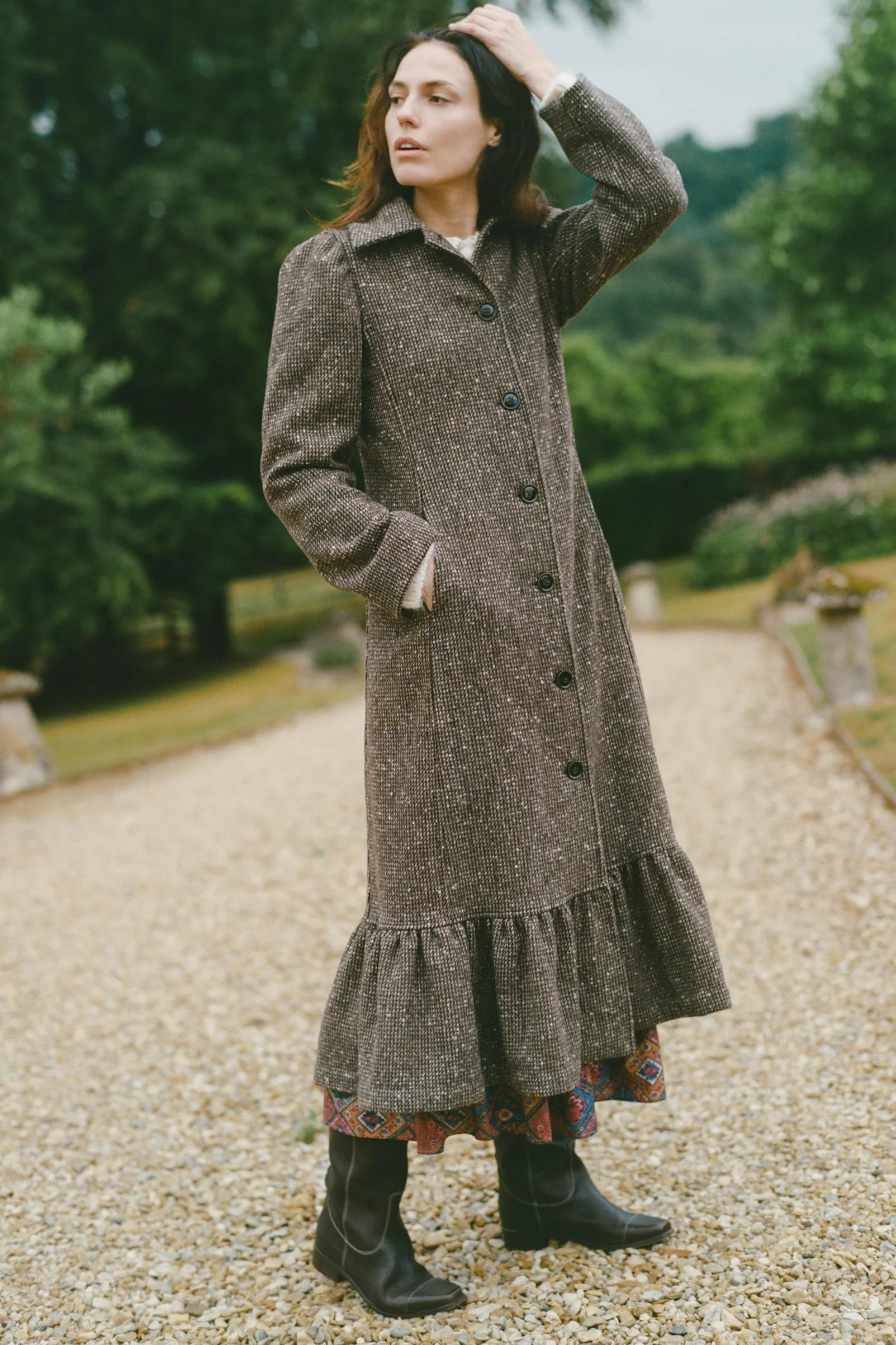 The Lennox Coat | Chocolate Tweed - Image 2