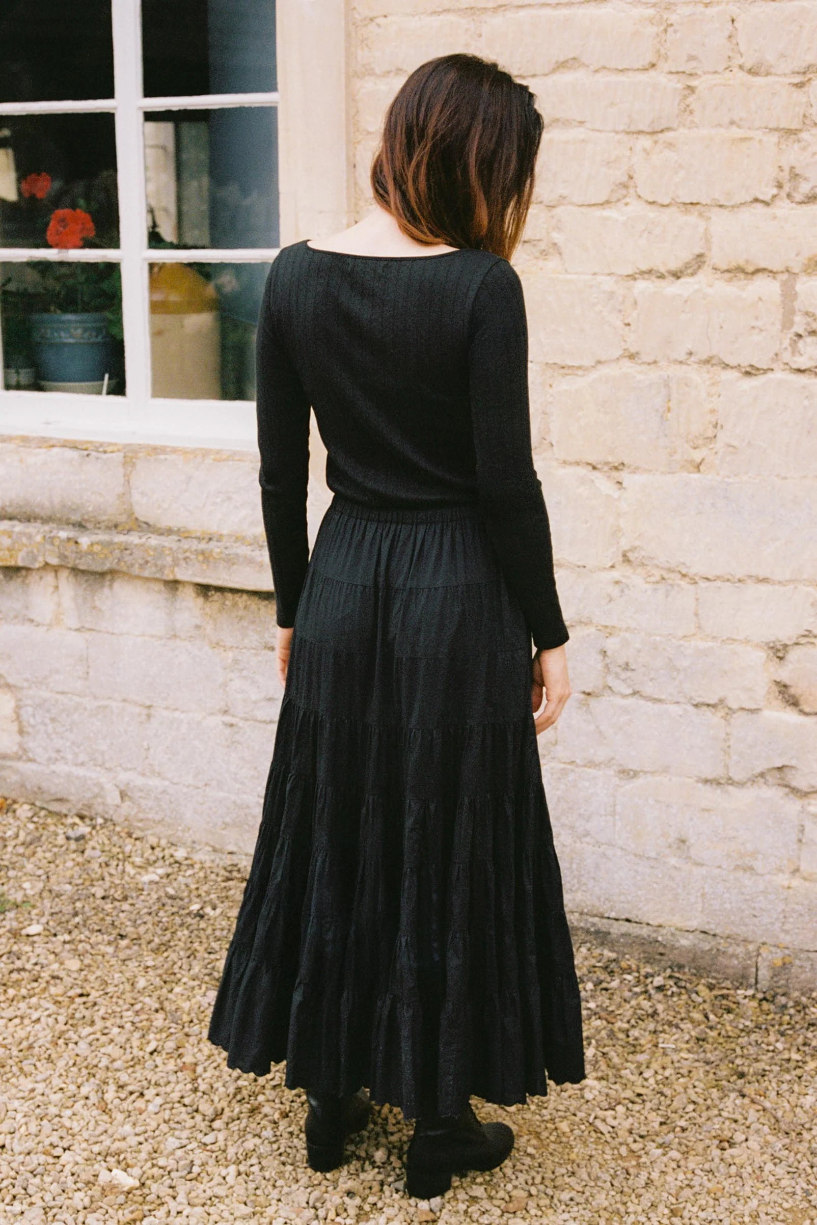 The Lita Tee | Noir Regenerative Pointelle - Image 3