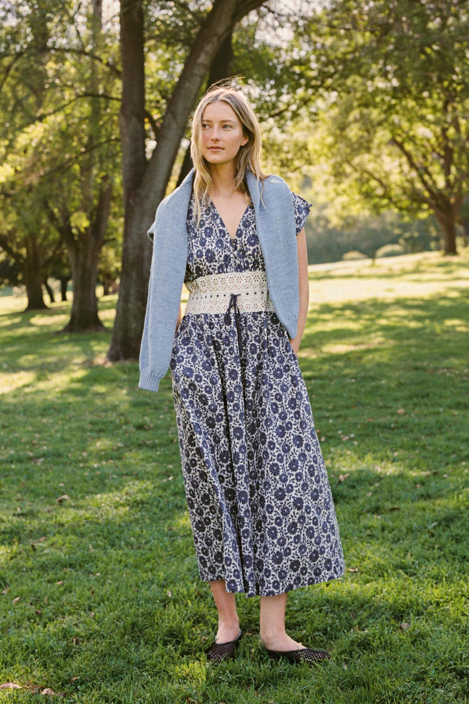 The Trisha Dress | Aster Fields Navy - Image 7