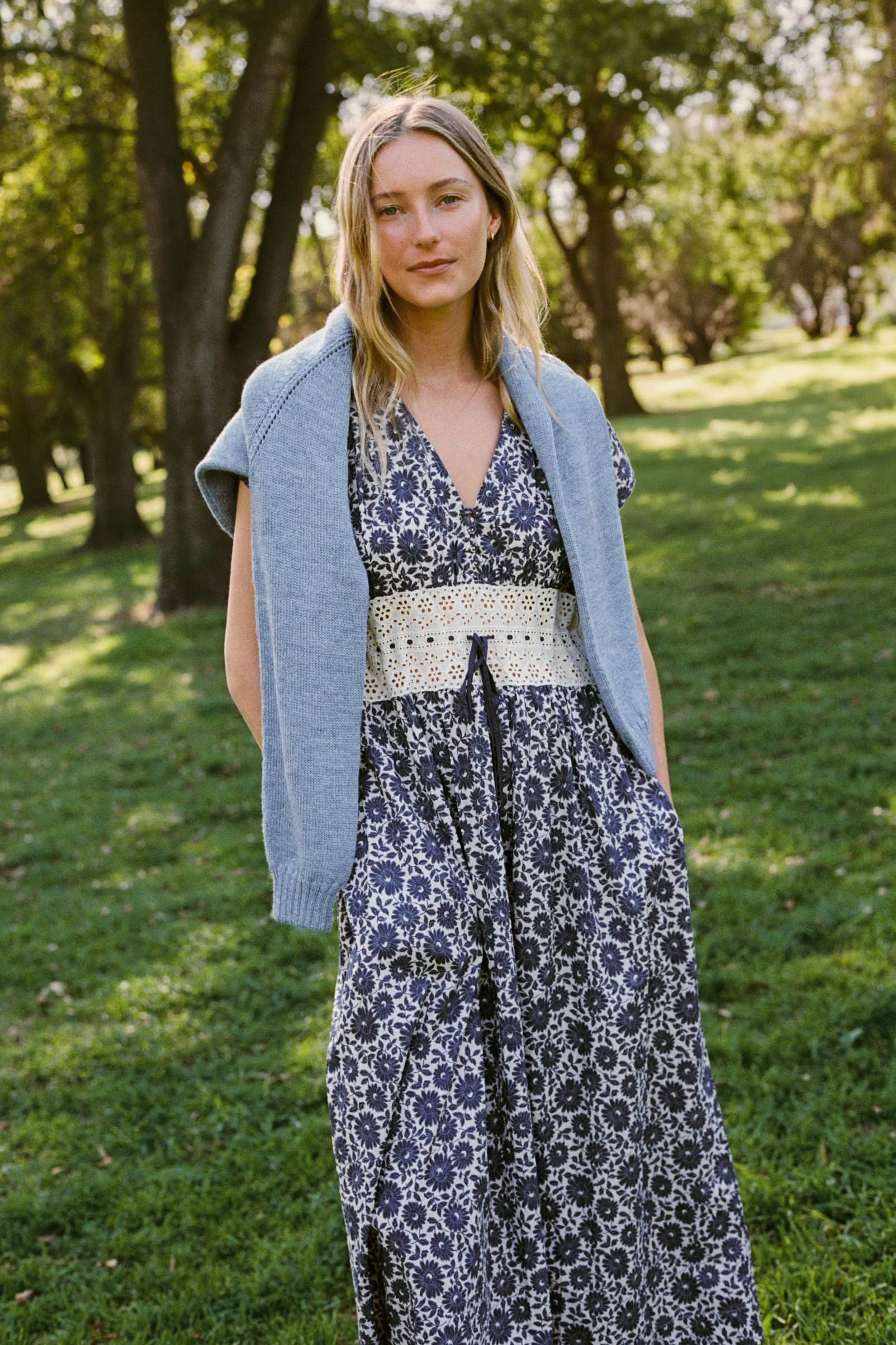 The Trisha Dress | Aster Fields Navy - Image 8